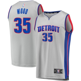 Men's Detroit Pistons Christian Wood Fanatics Branded Gray Fast Break Replica Player Team Jersey - Statement Edition