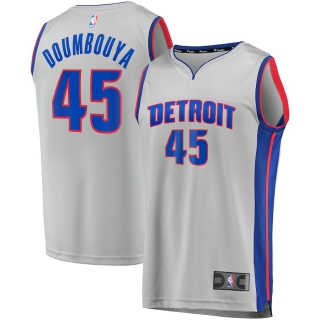 Men's Detroit Pistons Sekou Doumbouya Fanatics Branded Gray Fast Break Replica Jersey - Statement Edition
