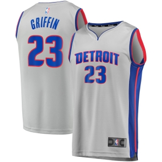 Men's Detroit Pistons Blake Griffin Fanatics Branded Gray Fast Break Alternate Jersey - Statement Edition