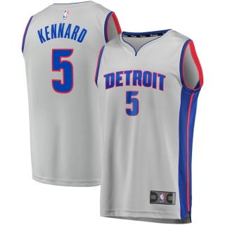 Men's Detroit Pistons Luke Kennard Fanatics Branded Gray Fast Break Replica Jersey - Statement Edition