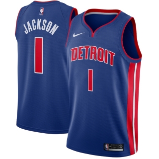 Men's Detroit Pistons Reggie Jackson Nike Blue Swingman Jersey - Icon Edition