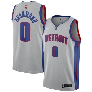 Men's Detroit Pistons Andre Drummond Nike Silver Swingman Jersey Statement Edition