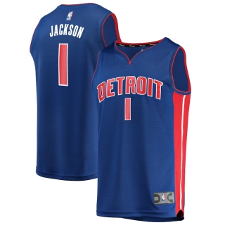 Men's Detroit Pistons Reggie Jackson Fanatics Branded Royal Fast Break Replica Jersey - Icon Edition