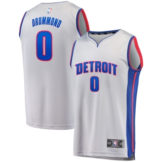 Men's Detroit Pistons Andre Drummond Fanatics Branded Gray Fast Break Replica Jersey - Statement Edition