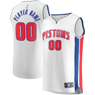 Men's Detroit Pistons Fanatics Branded White Fast Break Custom Replica Jersey - Association Edition