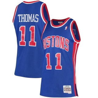 Men's Detroit Pistons Isiah Thomas Mitchell & Ness Blue 1988-89 Hardwood Classics Swingman Jersey