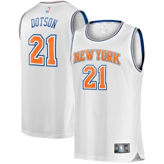 Men's New York Knicks Damyean Dotson Fanatics Branded White Fast Break Player Replica Jersey - Statement Edition