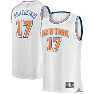 Men's New York Knicks Ignas Brazdeikis Fanatics Branded White Fast Break Player Replica Jersey - Statement Edition