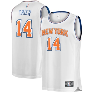 Men's New York Knicks Allonzo Trier Fanatics Branded White Fast Break Player Replica Jersey - Statement Edition