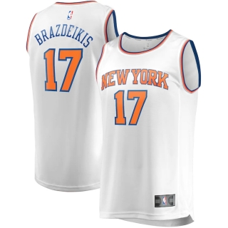 Men's New York Knicks Ignas Brazdeikis Fanatics Branded White Fast Break Player Replica Jersey - Association Edition