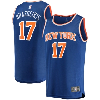 Men's New York Knicks Ignas Brazdeikis Fanatics Branded Blue Fast Break Player Replica Jersey - Icon Edition