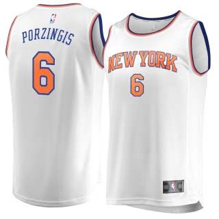 Men's New York Knicks Kristaps Porzingis Fanatics Branded White Fast Break Replica Jersey - Association Edition