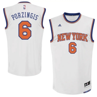 Men's New York Knicks Kristaps Porzingis adidas White Replica Jersey