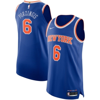Men's New York Knicks Kristaps Porzingis Nike Blue Authentic Player Jersey - Icon Edition