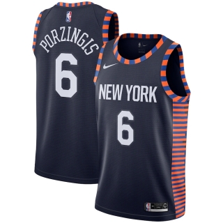 Men's New York Knicks Kristaps Porzingis Nike Navy City Edition Swingman Jersey