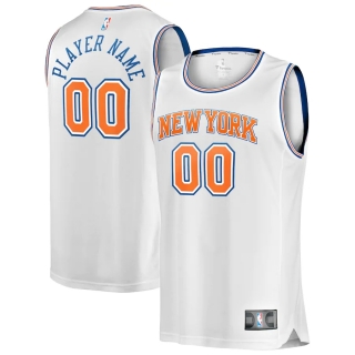 Men's New York Knicks Fanatics Branded White Fast Break Custom Replica Jersey - Statement Edition