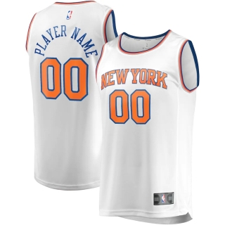 Men's New York Knicks Fanatics Branded White Fast Break Custom Replica Jersey - Association Edition