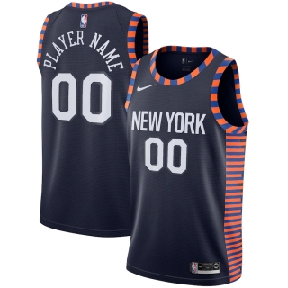 Men's New York Knicks Nike Navy 2019-20 Swingman Custom Jersey - City Edition