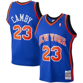 Men's New York Knicks Marcus Camby Mitchell & Ness Blue 1998-99 Hardwood Classics Swingman Player Jersey