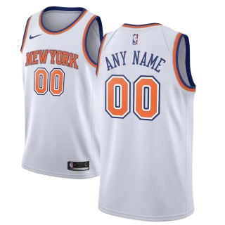 Men's New York Knicks Nike White Custom Swingman Jersey - Statement Edition