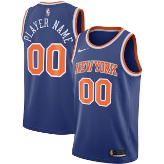 Men's New York Knicks Nike Blue 2020-21 Swingman Custom Jersey – Icon Edition