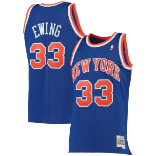 Men's New York Knicks Patrick Ewing Mitchell & Ness Blue Big & Tall Hardwood Classics Jersey
