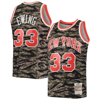 Men's New York Knicks Patrick Ewing Mitchell & Ness Camo Hardwood Classics Tiger Swingman Jersey