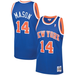 Men's New York Knicks Anthony Mason Mitchell & Ness Blue 1991-92 Hardwood Classics Swingman Player Jersey