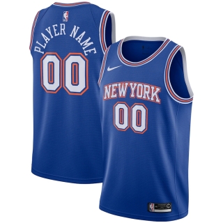 Men's New York Knicks Nike Blue 2019-20 Custom Swingman Jersey Jersey - Statement Edition