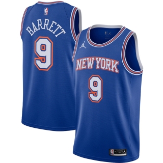 Men's New York Knicks RJ Barrett Jordan Brand Blue 2020-21 Swingman Jersey - Statement Edition