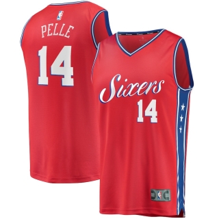 Men's Philadelphia 76ers Norvel Pelle Fanatics Branded Red Fast Break Replica Player Team Jersey - Statement Edition