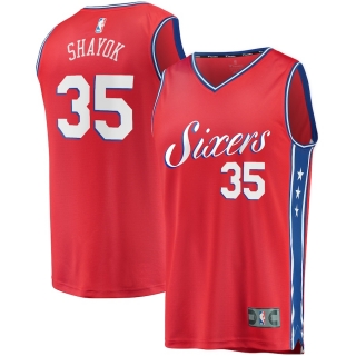 Men's Philadelphia 76ers Marial Shayok Fanatics Branded Red Fast Break Replica Player Jersey - Statement Edition