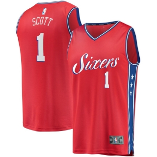Men's Philadelphia 76ers Mike Scott Fanatics Branded Red Fast Break Replica Player Team Jersey - Statement Edition