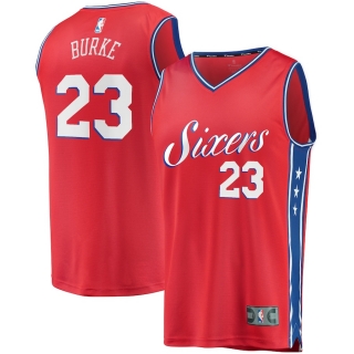 Men's Philadelphia 76ers Trey Burke Fanatics Branded Red Fast Break Replica Player Team Jersey - Statement Edition
