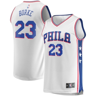 Men's Philadelphia 76ers Trey Burke Fanatics Branded White Fast Break Replica Player Team Jersey - Association Edition