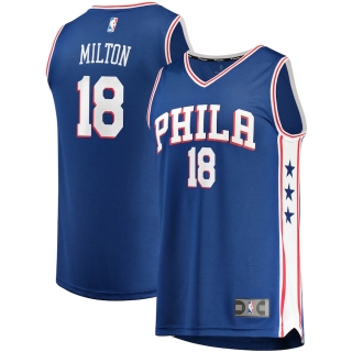Men's Philadelphia 76ers Shake Milton Fanatics Branded Royal Fast Break Replica Jersey - Icon Edition