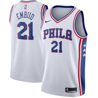 Men's Philadelphia 76ers Joel Embiid Nike White Swingman Jersey - Association Edition