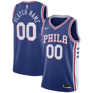 Men's Philadelphia 76ers Nike Blue Swingman Custom Jersey - Icon Edition