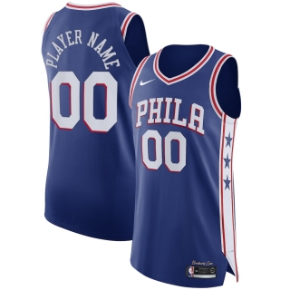 Men's Philadelphia 76ers Nike Royal Custom Authentic Jersey - Icon Edition