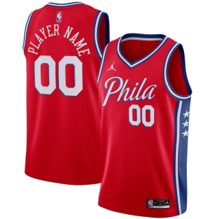 Men's Philadelphia 76ers Jordan Brand Red Swingman Custom Jersey - Statement Edition