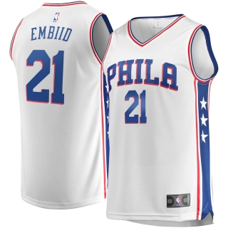 Men's Philadelphia 76ers Joel Embiid Fanatics Branded White Fast Break Replica Jersey - Association Edition