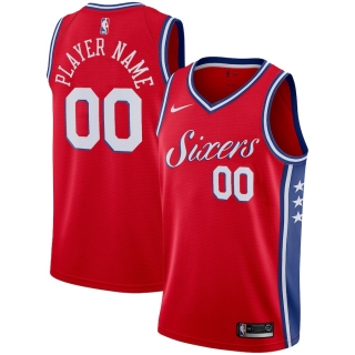 Men's Philadelphia 76ers Nike Red Swingman Custom Jersey - Statement Edition