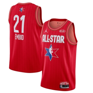 Men's Joel Embiid Jordan Brand Red 2020 NBA All-Star Game Swingman Finished Jersey