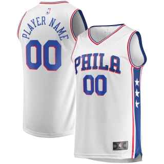 Men's Philadelphia 76ers Fanatics Branded White Fast Break Custom Replica Jersey - Association Edition