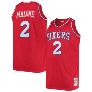 Men's Philadelphia 76ers Moses Malone Mitchell & Ness Red Big & Tall Hardwood Classics Jersey