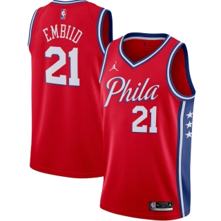Men's Philadelphia 76ers Joel Embiid Jordan Brand Red 2020-21 Swingman Jersey - Statement Edition