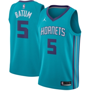Men's Charlotte Hornets Nicolas Batum Jordan Brand Teal Swingman Jersey - Icon Edition