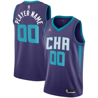 Men's Charlotte Hornets Jordan Brand Purple 2019-20 Custom Swingman Jersey - Statement Edition