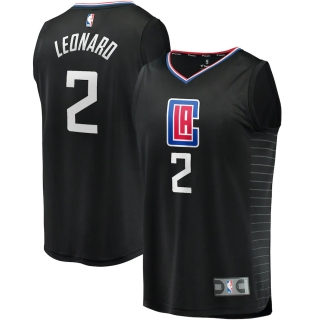 Men's LA Clippers Kawhi Leonard Fanatics Branded Black Fast Break Replica Jersey - Statement Edition