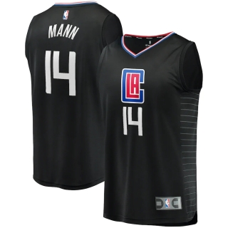 Men's LA Clippers Terance Mann Fanatics Branded Black Fast Break Replica Player Jersey - Statement Edition
